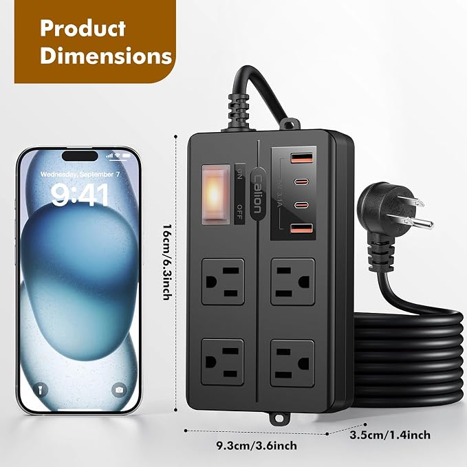 10FT Outdoor Waterproof Power Strip Surge Protector - Image 8