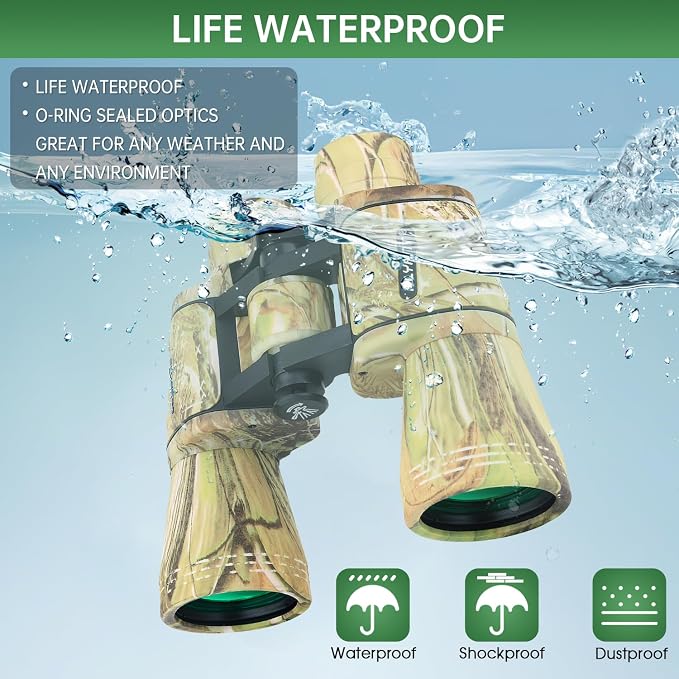 20x50 High Powered Binoculars for Adults, Waterproof Binoculars - Image 3