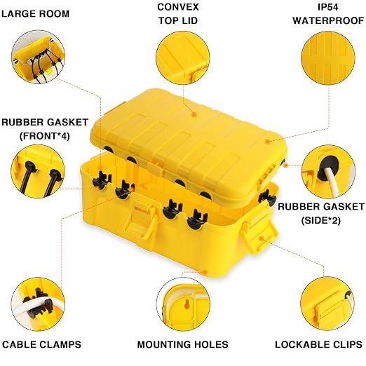Flemoon Large Outdoor Electrical Box, IP54 Waterproof Extension Cord Cover - Image 3