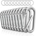 sprookber 3" Aluminum Carabiner D Ring, Caribeener Clips, Spring Snap Hook by Sprookber