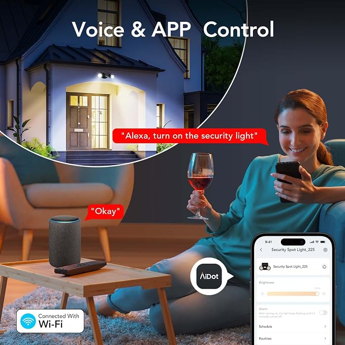 OREiN Motion Sensor Outdoor Lights, AC Smart WiFi Flood Lights Outdoor Connect - Image 2