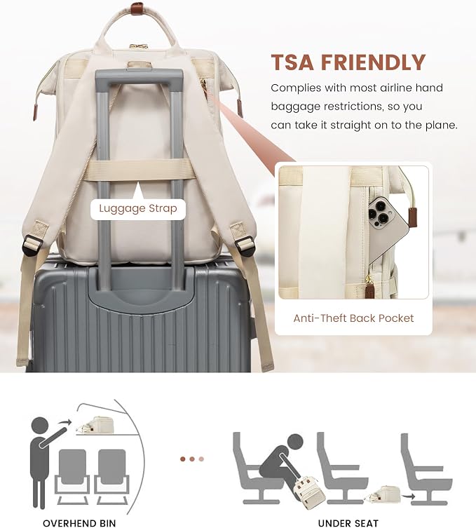 LOVEVOOK Laptop Backpack for Women, 17.3'' Waterproof Nurse Bag Teacher Work - Image 7