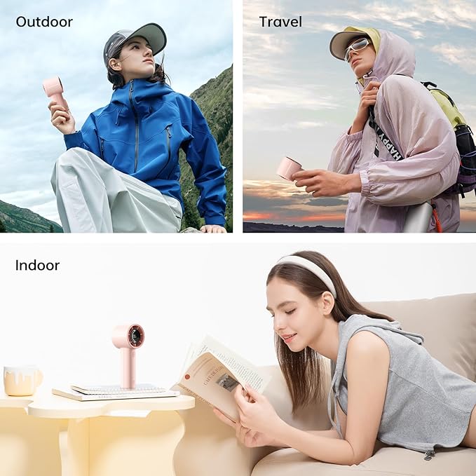 JISULIFE Handheld Turbo Fan Life10s, 5000mAh Rechargeable Portable Fans - Image 5