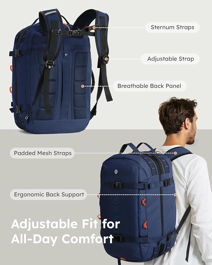 Tolaccea Travel Backpack for Men Women, 40L-50L Carry On Backpack - Image 9