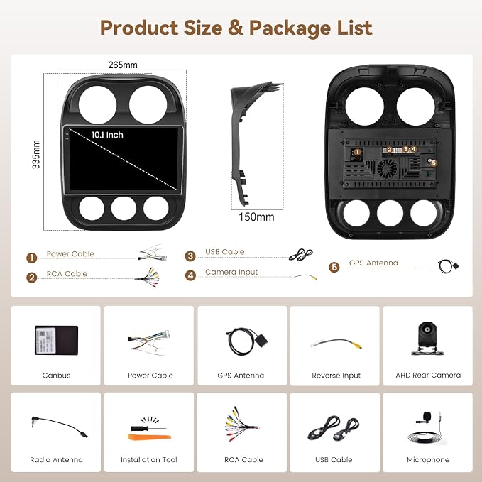 Hikity Android 15 Car Stereo for Jeep Compass Patriot 2010-2016 - Image 7