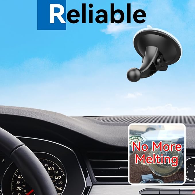 for Garmin GPS Car Mount 2 Pack Replacement Non-Sticky Suction Cup 17mm Ball - Image 3