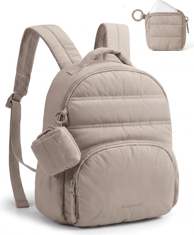 BAGSMART Small Backpacks for Women, Lightweight Puffer Mini Backpack Purse by BAGSMART