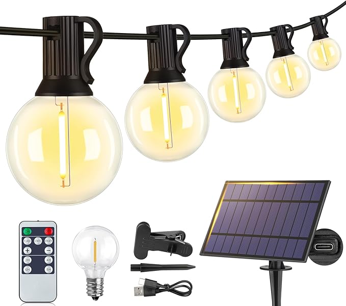 Larkvue 25FT Solar String Lights Outdoor by Larkvue