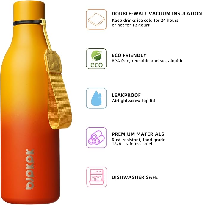 BJPKPK Insulated Water Bottles, 25 oz Stainless Steel Metal Water Bottle - Image 2