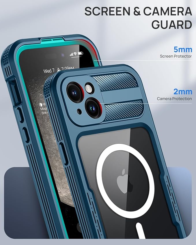 Lanhiem Magnetic for iPhone 15 Plus Case, IP68 Waterproof Dustproof Case - Image 7