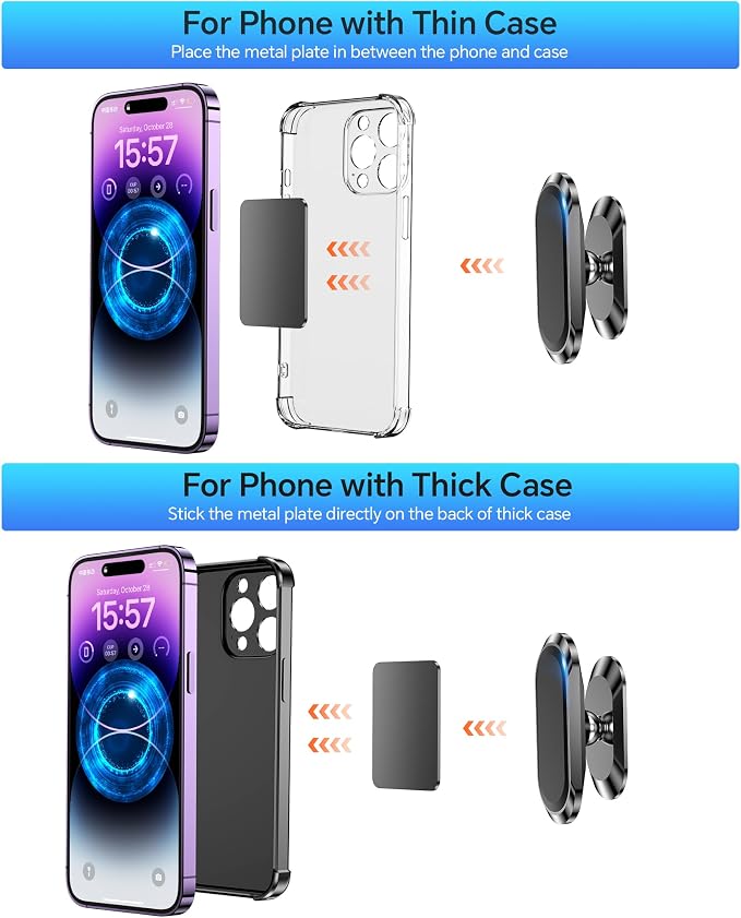 【2-Pack】 Magnetic Phone Holder for Car Dash【Strong Magnet】 Magnetic Car Phone - Image 5
