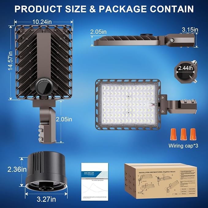 LED Parking Lot Light 240W/200W/180W, 36000LM Parking Lot Lights Outdoor 5 in 1 - Image 4