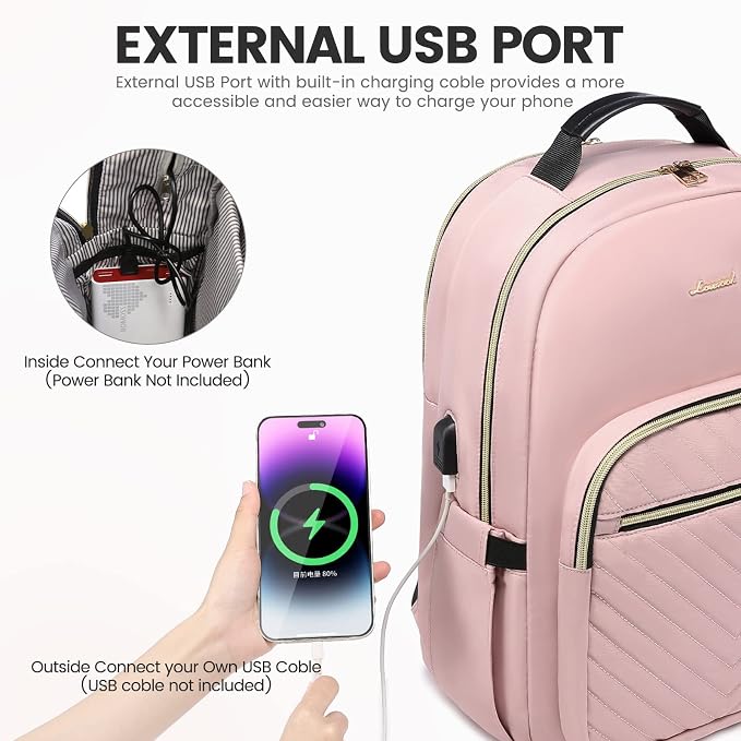 LOVEVOOK Laptop Backpack for Women 18.4 inch, Cute Womens Travel Backpack Purse - Image 5