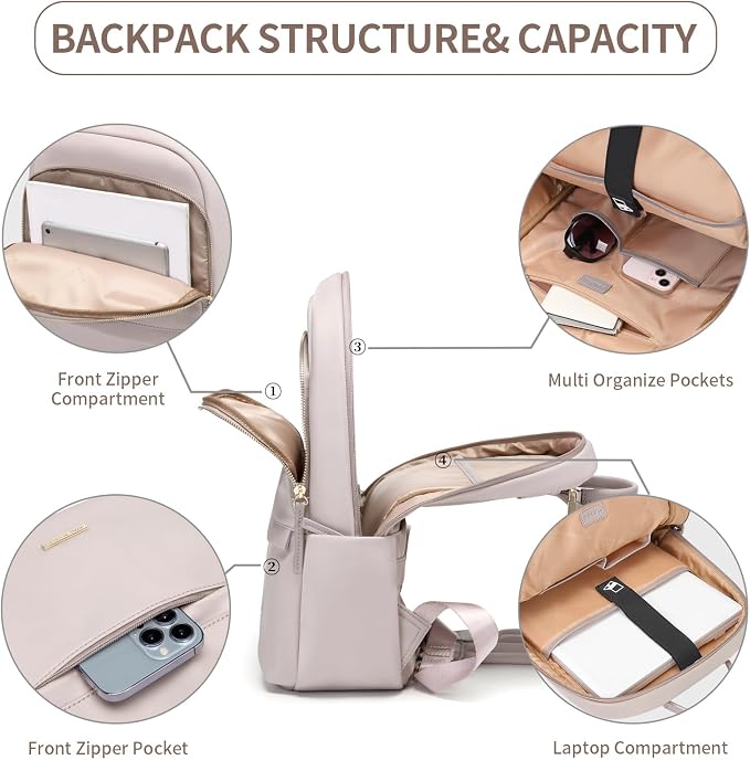 GOLF SUPAGS Laptop Backpack for Women Slim Computer Bag Work Travel College - Image 3
