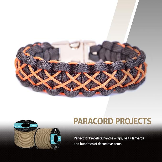 Abma Cord 2.4mm Paracord 275 100ft Nylon Rope 4 Strands Tactical Parachute Cord - Image 6