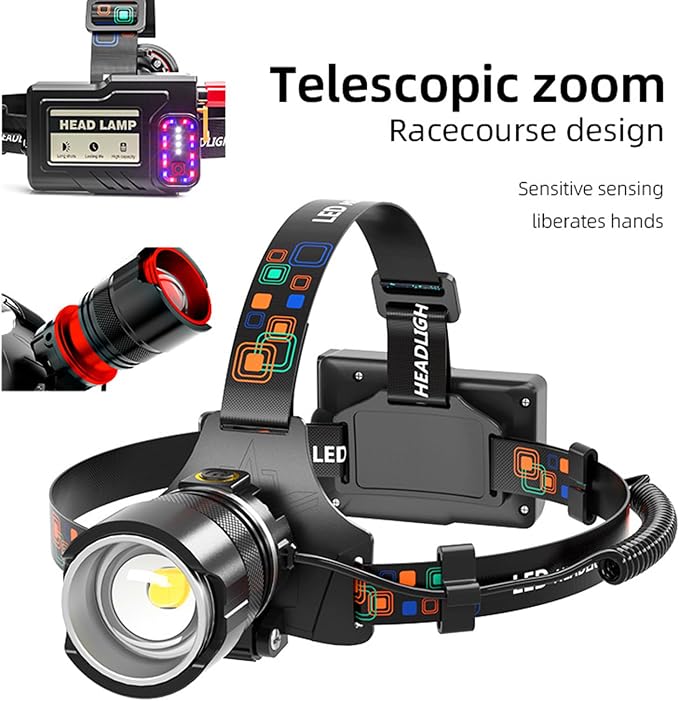 Headlamp Rechargeable 90000 Lumens Ultra Bright Head Lamp Super Bright Hard Hat - Image 3