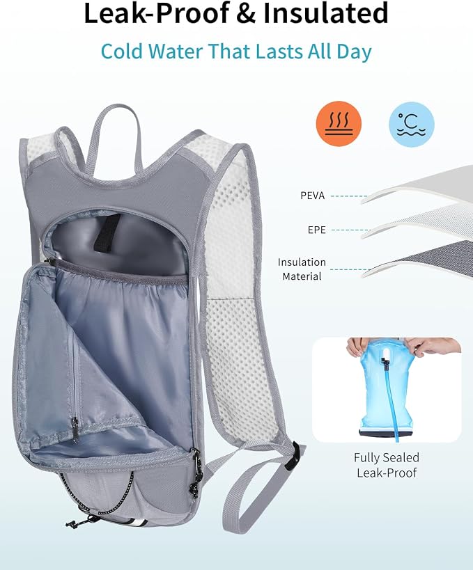 ECOHUB Hydration Backpack with 2L Water Bladder, Lightweight Running Hydration - Image 3
