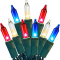 HISHINY Red White Blue 4th of July Patriotic Decorations Lights 100 Count Mini by HISHINY