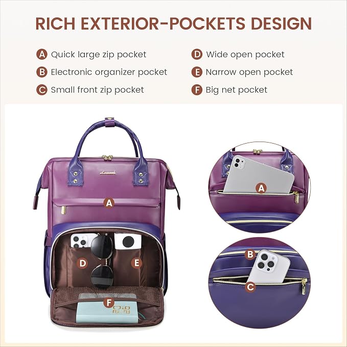LOVEVOOK Leather Laptop Backpack - Image 3
