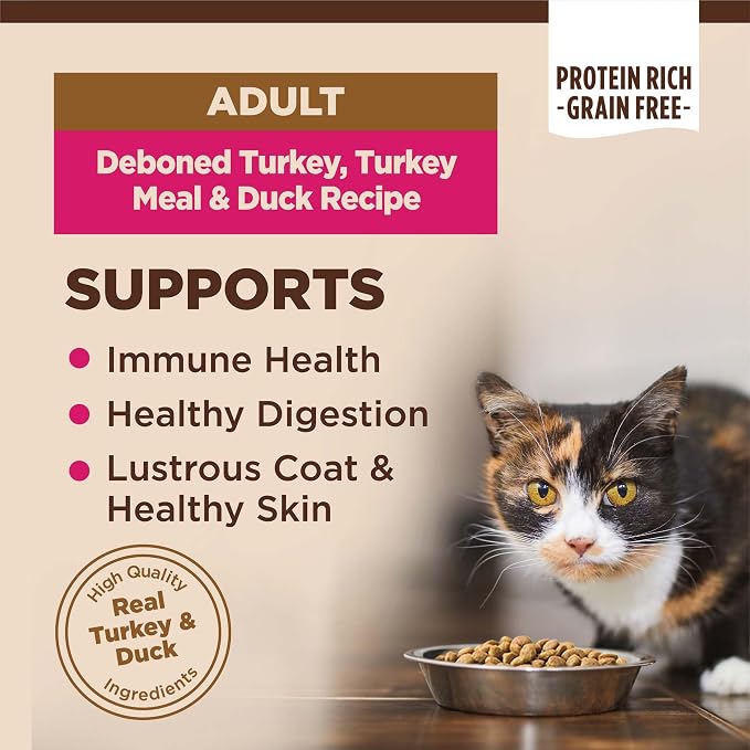 Wellness CORE Adult Dry Cat Food, Grain Free Kibble, Turkey Meal and Duck Recipe - Image 2