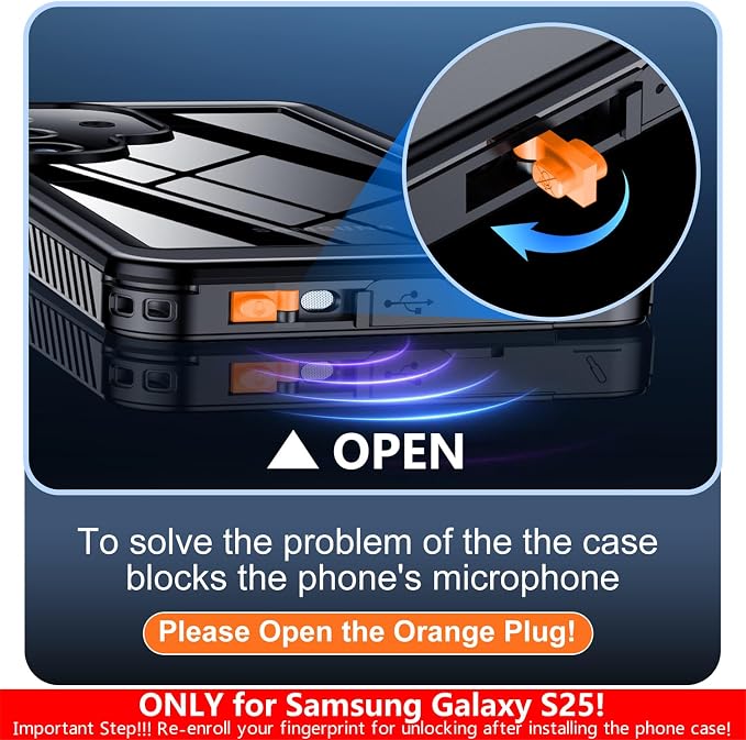 SPIDERCASE Only Designed for Samsung Galaxy S25 Case Waterproof, Built-in Full - Image 5
