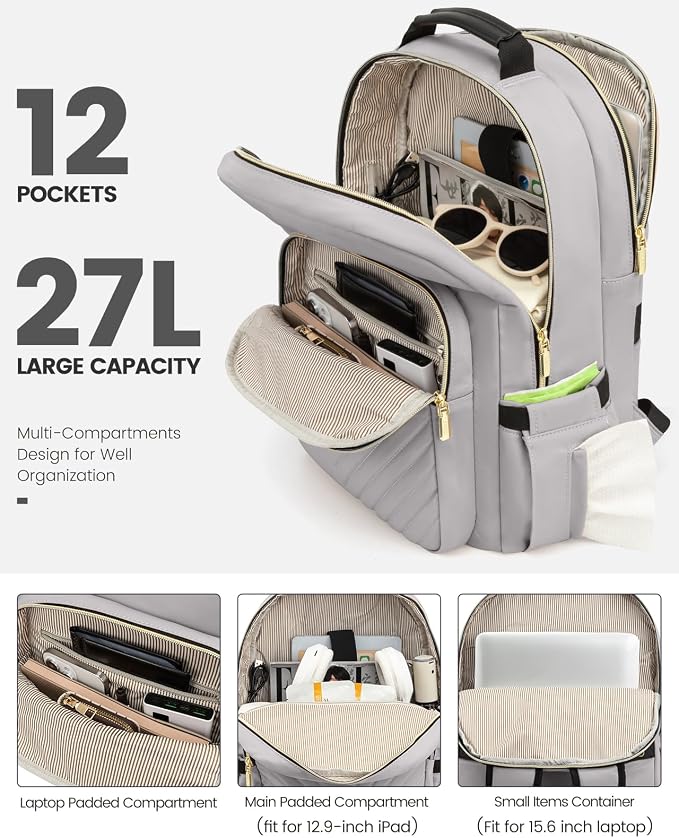 LOVEVOOK Laptop Backpack Purse for Women, Work Travel Computer Bags, College - Image 2
