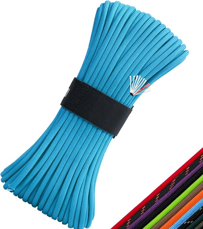 Survival Paracord 550 Fire Paracord Survivor Cord Nlyon Rope 10 Strands US - Image 9