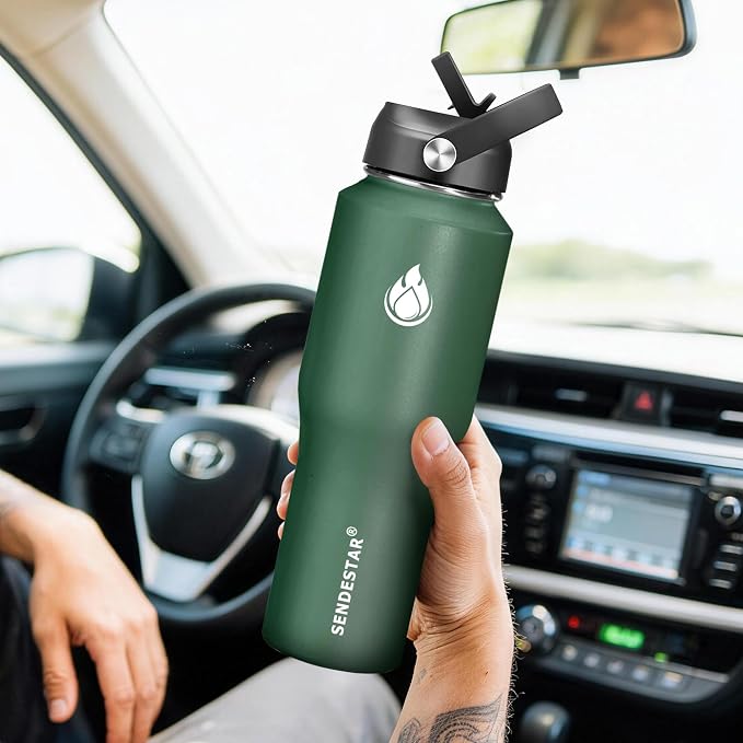 SENDESTAR Water Bottle, Wide Mouth Stainless Steel Vacuum Insulated Double Wall - Image 5