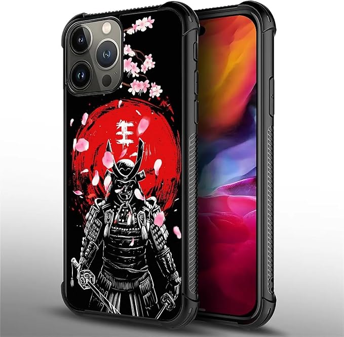for iPhone 15 Pro Max Case, Sakura Japanese Samurai Pattern Graphic Design Girl - Image 3