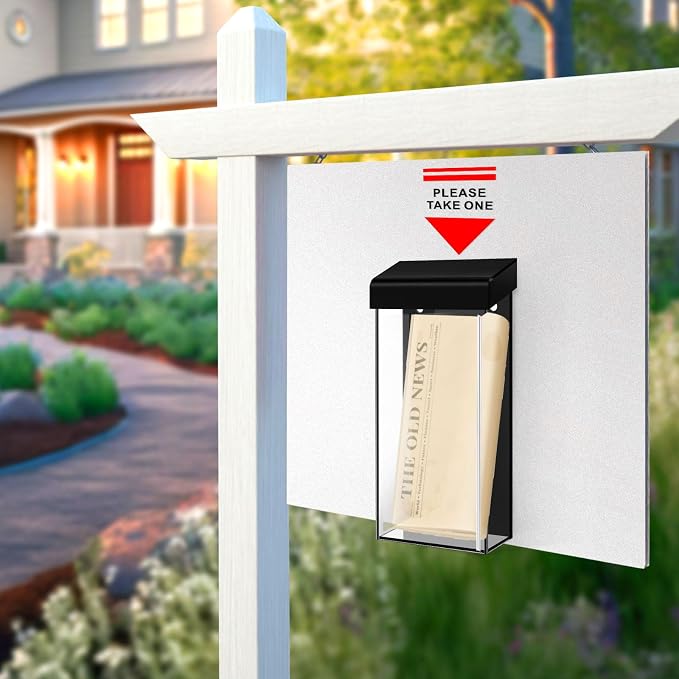 Remerry 1 Pcs Outdoor Brochure Holder 4 x 9 Inch Waterproof Wall Mount - Image 4