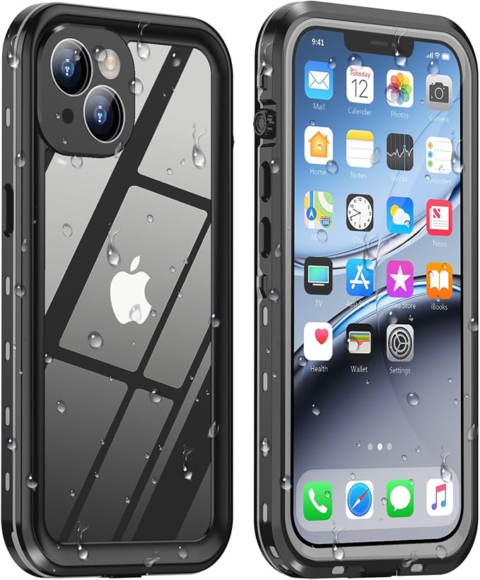 Design for iPhone 13 Case Waterproof, Full Body Underwater Dustproof Shockproof by Dewfoam