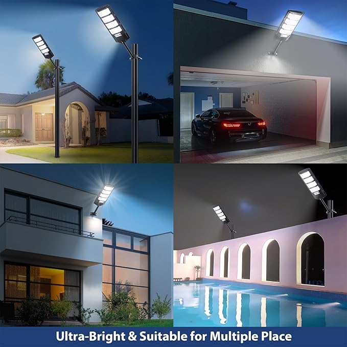 Yusist 6 Pack Solar Street Lights Outdoor Waterproof, 6500K LED Motion Sensor - Image 7