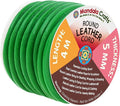 Mandala Crafts Round Genuine Green Leather Cord by MandalaCrafts