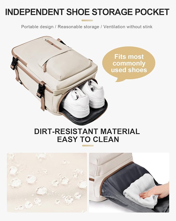 WONHOX Large Travel Backpack Carry on Flight Approved Laptop Work Business - Image 6