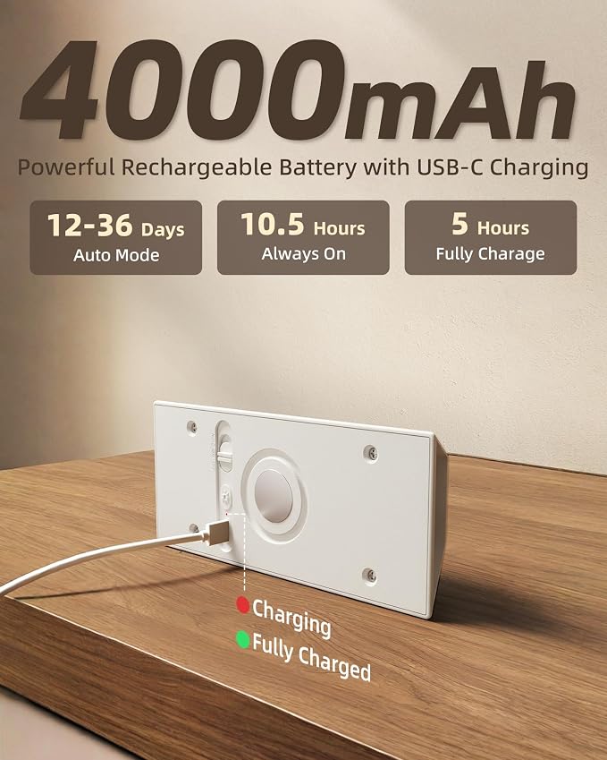 EZVALO Motion Sensor Wall Lights, 4000mAh Rechargeable Battery Operated Wall - Image 3