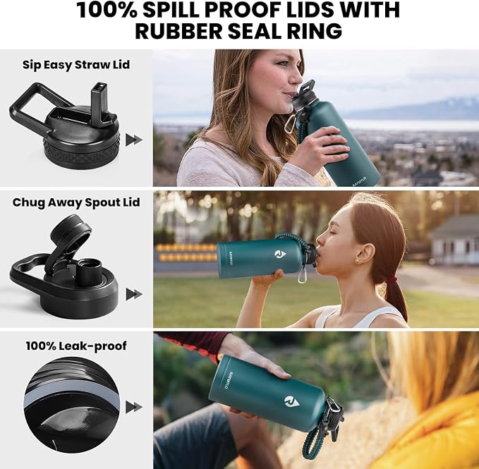 RAYMYLO Insulated Water Bottle 87 oz, Triple Wall Vacuum Stainless Steel - Image 3