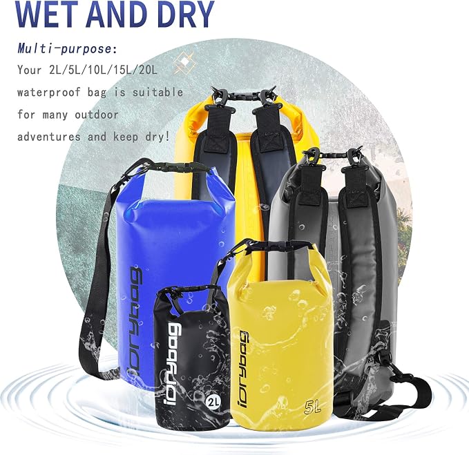 IDRYBAG Dry Bag for Kayaking Waterproof 2L/5L/10L/15L/20L, Small Dry Sack - Image 6