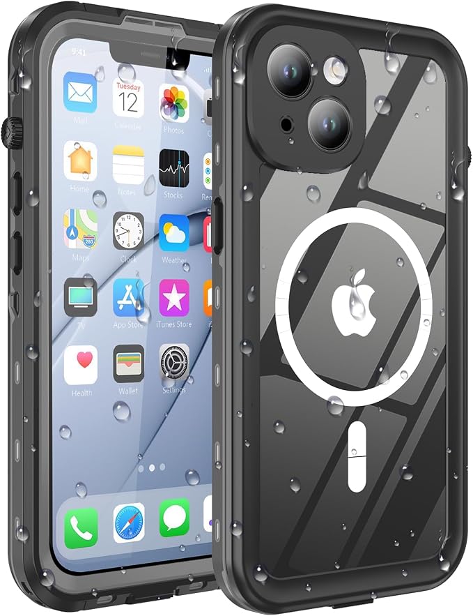 for iPhone 14 Plus Case Waterproof, Full-Body Hard Case Built-in by Comboproof