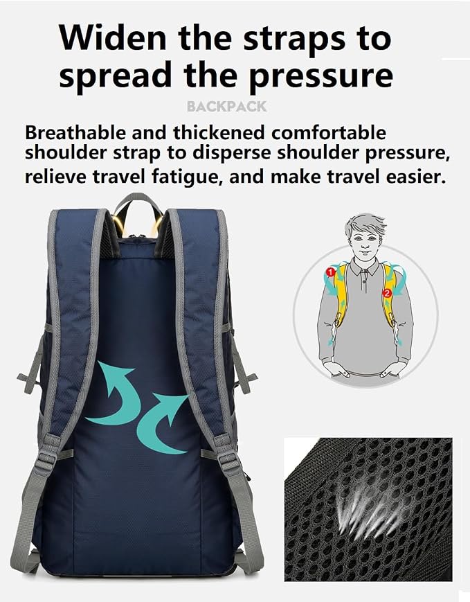 levayhill Hiking Backpack Daypack Lightweight Packable Travel Outdoor Camping - Image 6