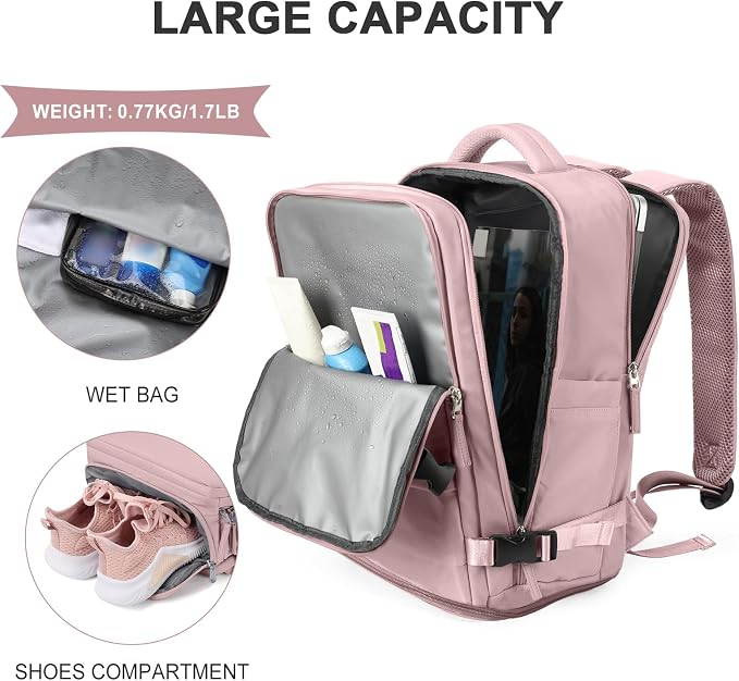 coowoz Travel Backpack For Women Men, Carry On Backpack, Hiking Backpack - Image 5