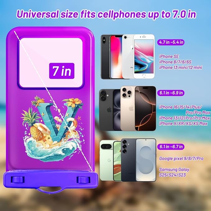 Personalized Initial Waterproof Phone Pouch Case - Image 2