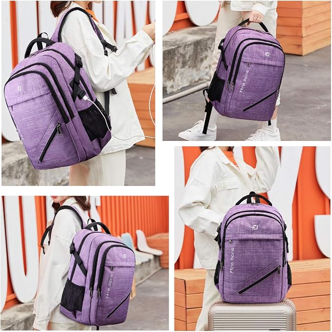 FENGDONG Large Laptop Backpack 17.3 inch Durable Waterproof Travel College - Image 3