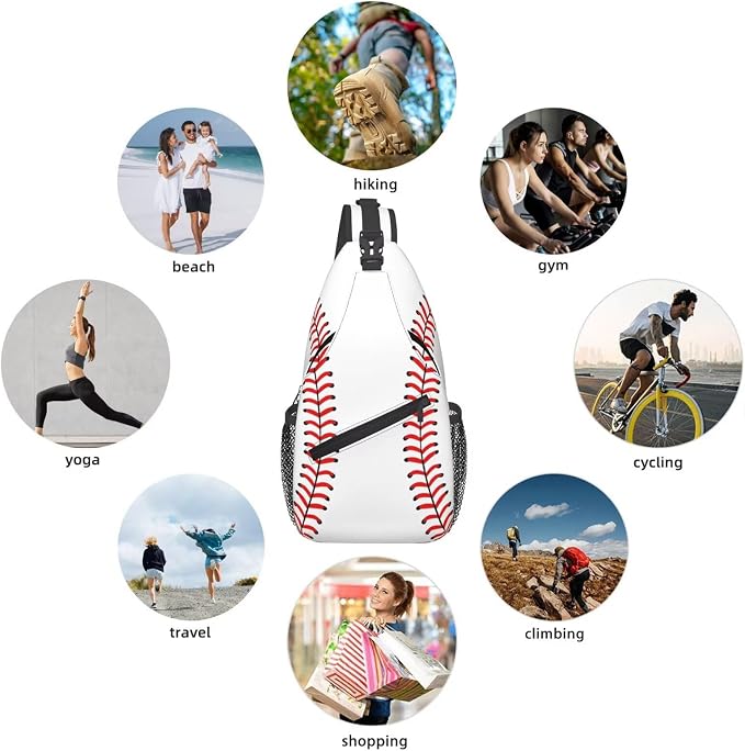 Baseball Crossbody Sling Bags for Women Men Ball Pattern - Image 5