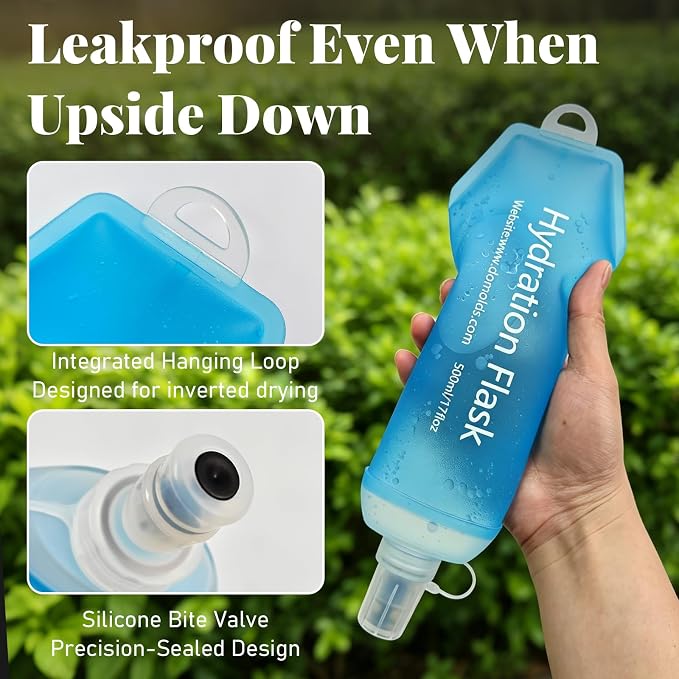 2Pcs 500ml Soft Flask, TPU Collapsible Soft Water Bottle - Image 3