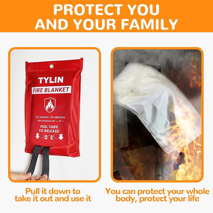 TYLIN Emergency Fire Blanket for Home & Kitchen 40” x 40” - Image 6