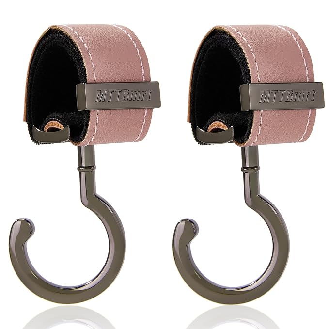 2 Pack Stroller Hooks, Strong Synthetic Leather Hook-and-Loop by MTTBmrt