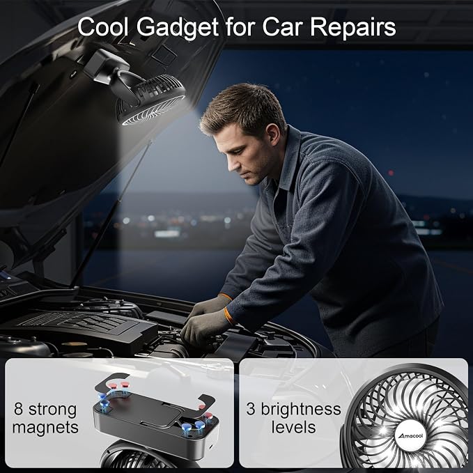 10000mAh Magnetic Cruise Golf Cart Fan, Camping Fans - Image 5