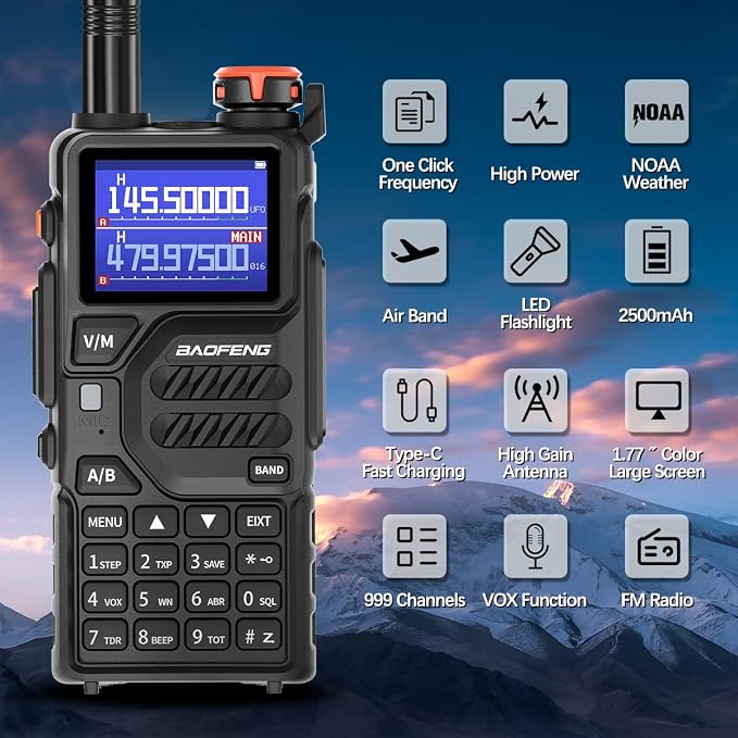 BAOFENG K5PLUS Radio Ham Radio 10W Rechargeable Walkie Talkies Long Range UV32 - Image 5