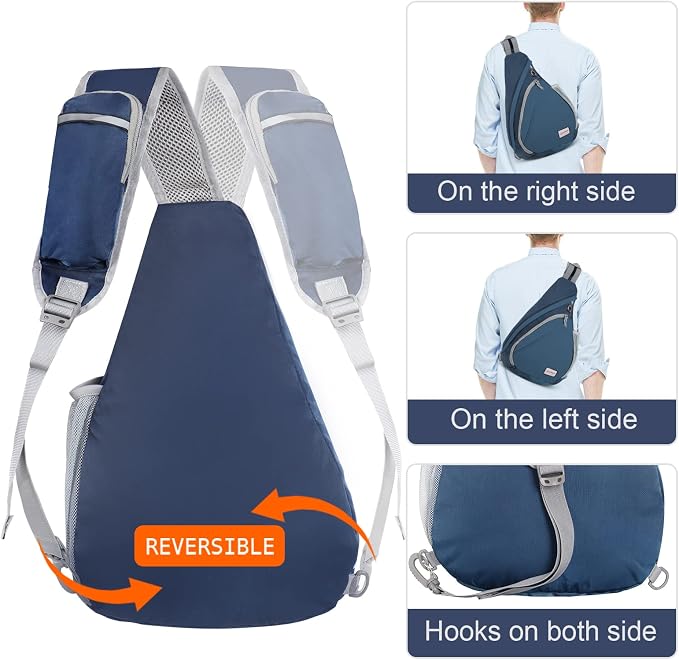 ZOMAKE Sling Bag, Small Crossbody Sling Backpack, Water Resistant Shoulder - Image 6