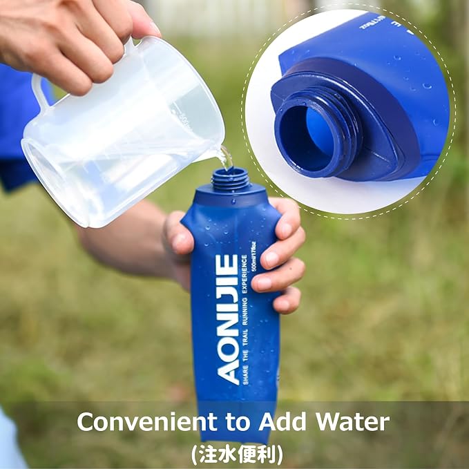 Azarxis TPU Soft Flask Collapsible Water Bottles BPA-Free 250ml 350ml 500ml - Image 6